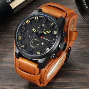 Reloj Hombre Curren Marrón/Negro/Amarillo 8225