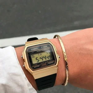CASIO F-91WM-9adf Negro/Dorado
