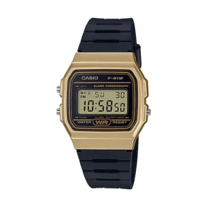 CASIO F-91WM-9adf Negro/Dorado